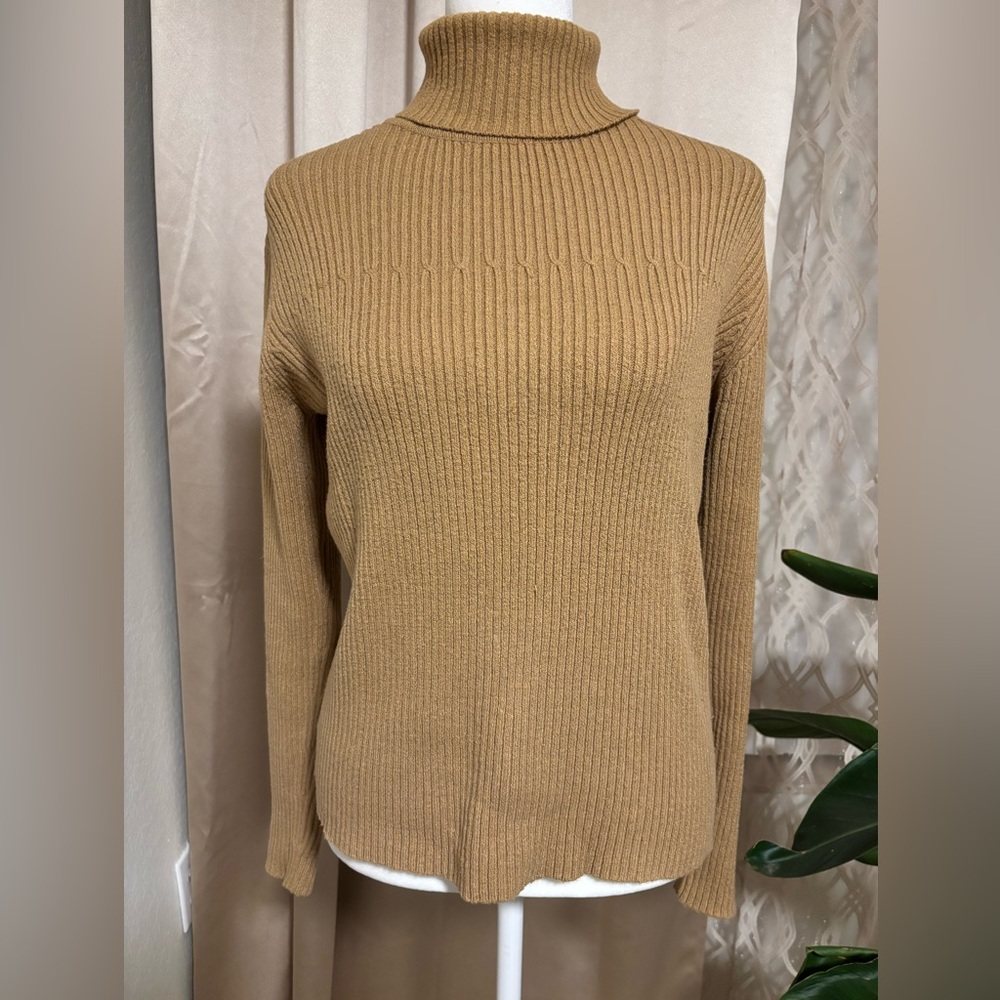 Columbia Women's Camel Cotton Blend Knit Sweater, size M